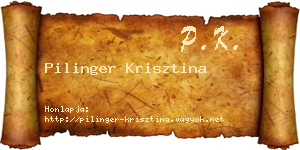 Pilinger Krisztina névjegykártya
